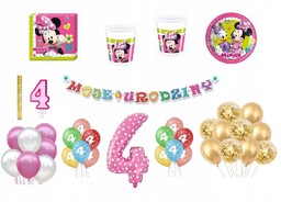 Zestaw Myszka Minnie 4 Urodziny Balony
