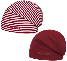 Czapka Dwustronna Oversize by Hammaburg, czerwony, One Size