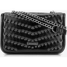 Damska listonoszka z imitacji skóry z dżetami czarno