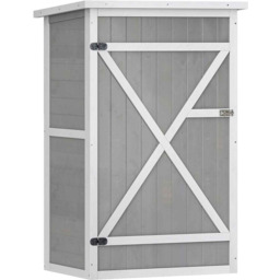 Szafka na narzędzia ogrodowe Outsunny 75x56x115cm, szaro-biała