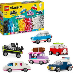 LEGO Classic Kreatywne pojazdy, Kolorowe Samochodziki do Zbudowania