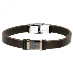 Brązowa bransoletka męska ze skóry