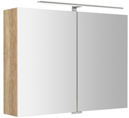 Sapho RIWA szafka z LED lustrem 81x70x17cm dąb