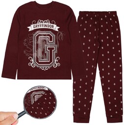 Harry Potter Gryffindor Chłopięca piżama z długim rękawem,