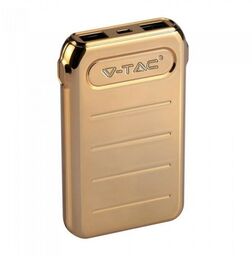 Power Bank V-TAC 10000mah Złoty Dual USB+TypeC VT-3522