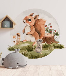 Naklejka na ścianę wiewiórka w kółku S, Fotobloki&decor,