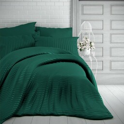 Kvalitex Pościel bawełniana Stripe ciemnozielony, zielony, 240 x