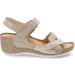 Wasak Beżowe Sandały Stylowe Obuwie Damskie Na Koturnie