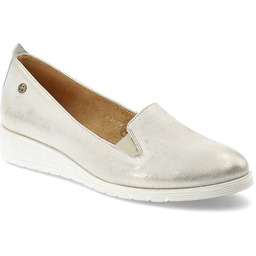 Maciejka Złote Półbuty Skórzane Wsuwane Buty Damskie