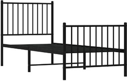 Elior Czarne metalowe łózko pojedyncze 80x200 cm -