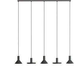 Lampa wisząca HERMANOS V BLACK dł. 132cm 5xGU10