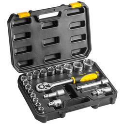 Klucz nasadowy 1/2", zestaw 21 sztuk TOPEX