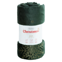 Eurofirany Koc narzuta świąteczna 150x200 zielony ciemny złoty