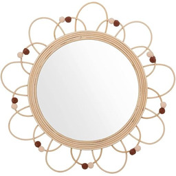 Lustro dziecięce - rattan i szkło - D38