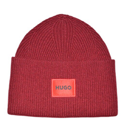 Czapka zimowa wełniana Hugo Boss Beanie Czerwona -