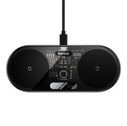 Baseus Digital LED Display podwójna ładowarka bezprzewodowa