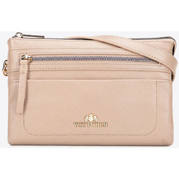 Mała listonoszka ze skóry naturalnej o fakturze groszkowej