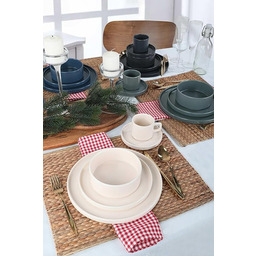 Elegancki 20-częściowy ceramiczny zestaw obiadowy, 100% Stoneware