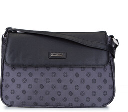 Torebka crossbody ze skóry i żakardu z monogramem