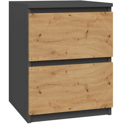 Elior Minimalistyczna szafka nocna antracyt + dąb artisan