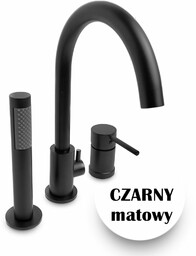 UNO BLACK bateria wannowa 3 otworowa CZARNA