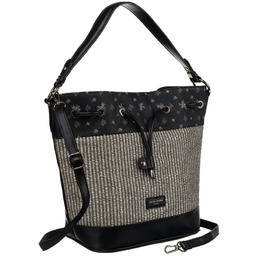 Stylowa torebka worek z ozdobnym panelem - David