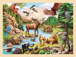 Puzzle drewniane Północnoamerykański krajobraz 57409-Goki, układanie przez dzieci