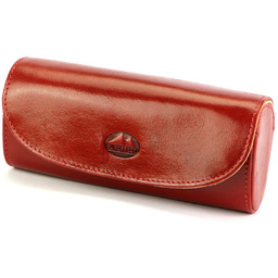 Damskie skórzane etui na okulary Zamykane na magnes