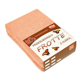 KARO Prześcieradło frotte z gumką 160x200 morelowe 007