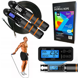 Skakanka REGULOWANA Z LICZNIKIEM Stalowa z Łożyskami Cossfit