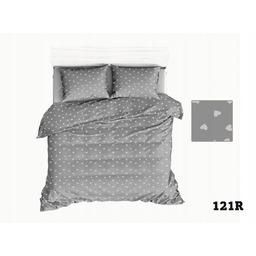 Pościel 180x200 szara serca serduszka białe