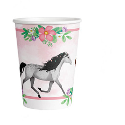 Kubeczki papierowe Piękne Koniki - 250 ml -