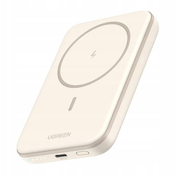 Powerbank magnetyczny 5000mAh Ugreen PB560, Usb-c, 15W (beżowy)
