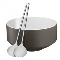 WMF - Zestaw do sałatek: miska+sztućce, szary