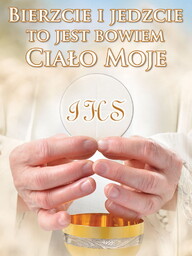 Baner na Pierwszą Komunię Świętą "Bierzcie i jedzcie"