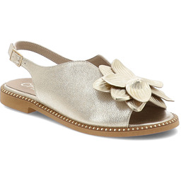 Chebello Złote Sandały Eleganckie Obuwie Damskie