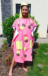 Poncho borntoswim ice cream poncho pink/yellow m