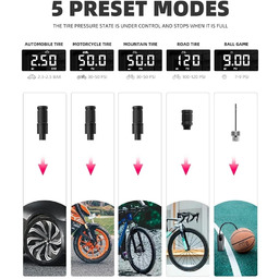 Elektryczna pompka rowerowa Rockbros 42720001001 z wyświetlaczem LED