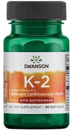 Suplement diety, Swanson, Witamina K2 + Nattokinaza, 30