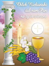 Baner na Pierwszą Komunię Świętą "Chleb niebiański dał