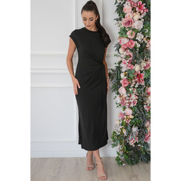 Sukienka midi z wiązaniem czarna Viper