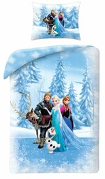 Pościel bawełniana 160x200 Frozen Kraina Lodu niebieska Kids