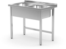 STÓŁ Z DWOMA ZLEWAMI 1000x600x850 mm PROFI LINE