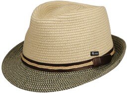 Kapelusz Słomkowy Montenovo Trilby by Lipodo, beżowo-zielony, cm