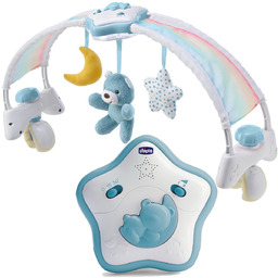 Chicco, First Dreams tęcza nad łóżeczko 2w1, niebieska