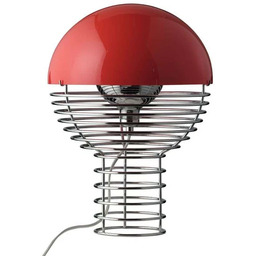 Verpan - Wire Lampa Stołowa Ø30 Chrome/Red