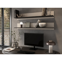 Zestaw 2 półek wiszących kaszmir / czarna mat