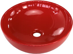 Umywalka nablatowa łazienkowa ceramiczna 40 czerwona połysk piękna
