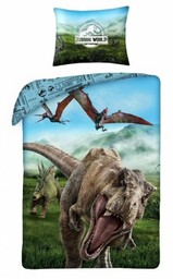 Pościel bawełniana 140x200 Jurassic World Park Jurajski T-Rex