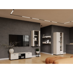 Szafka RTV kaszmir / czarna mat 140 cm